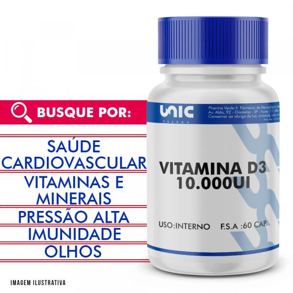 Vitamina D3 10.000ui 60cáps - Unicpharma
