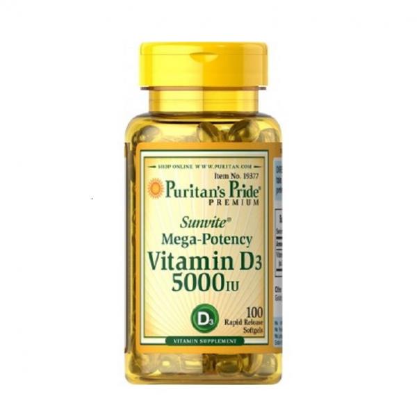 Vitamina D3 5000iu Puritan's Pride 200 Softgels