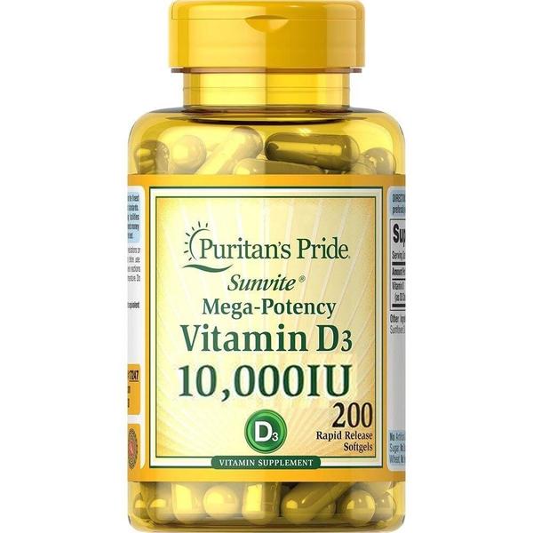 Vitamina D3 250mcg 10000IU Puritans Pride 200Softgels Sup