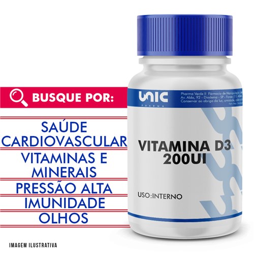 Vitamina D3 5Mcg (200Ui) 120 Cápsulas