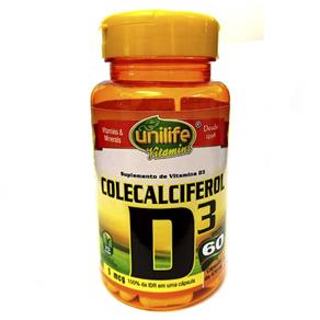 Vitamina D - Calciferol Unilife 60 Cápsulas 470mg - Sem Sabor