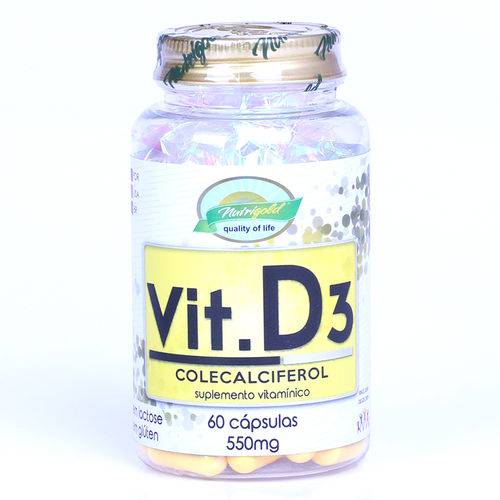 Vitamina D3 Colecalciferol (550mg) 60 Cápsulas - Nutrigold