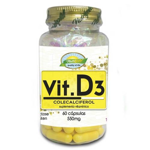 Vitamina D3 (Colecalciferol) 550mg - Nutrigold - 60 Cápsulas