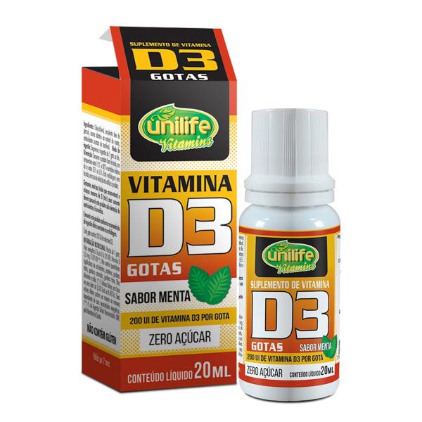 Vitamina D3 em Gotas Sabor Menta 20ml - Unilife