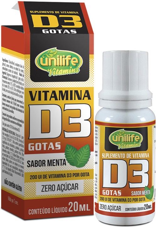 Vitamina D3 Gotas Sabor Menta Unilife 20Ml