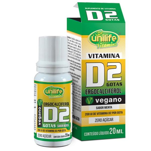 Vitamina D2 Gotas Vegano 20ml - ERGOCALCIFEROL - Unilife
