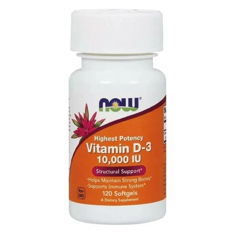 Vitamina D3 Now Foods 10.000 Ui 120 Softgel