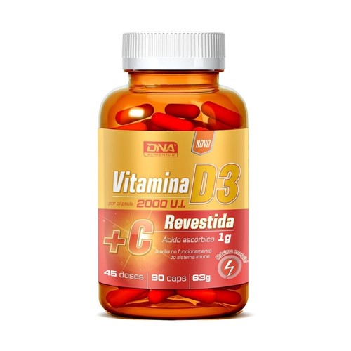 Vitamina D3 + Vitamina C 90 Caps - Dna Suplementos
