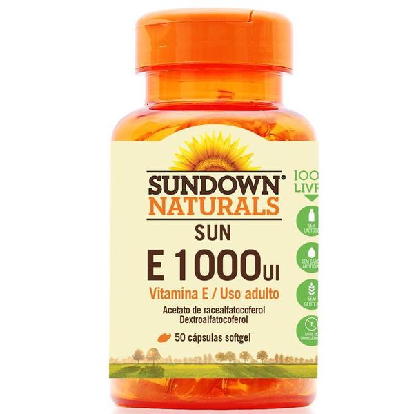 Vitamina e 1000 UI Sundown 50 Cápsulas - Sundown Naturals Vitaminas