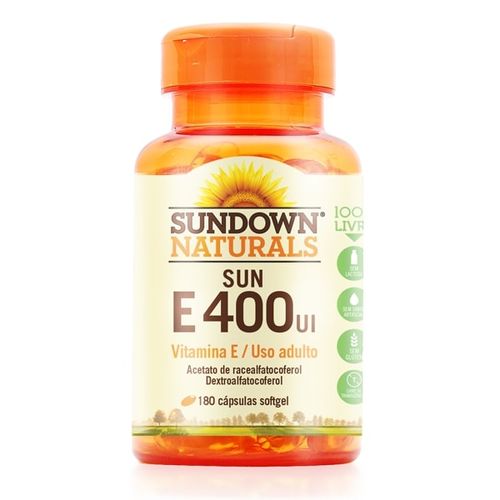 Vitamina e 400 Iu com 180 Cápsulas Sundown Naturals