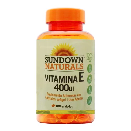 Vitamina e 400UI Sundown Naturals com 180 Cápsulas