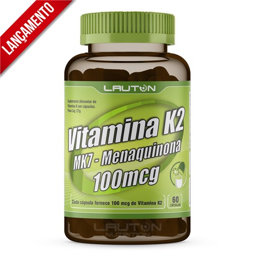 Vitamina K2 Mk7 - Menaquinona 100Mcg - 60 Capsulas - Lauton