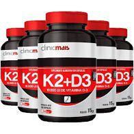 Vitaminas K2 + D3 5 Unidades de 30 Cápsulas Clinic Mais