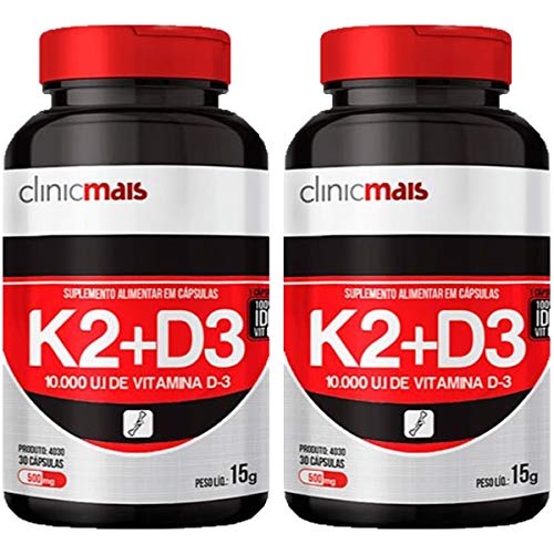 Vitaminas K2 + D3-2 Unidades de 30 Cápsulas - Clinic Mais