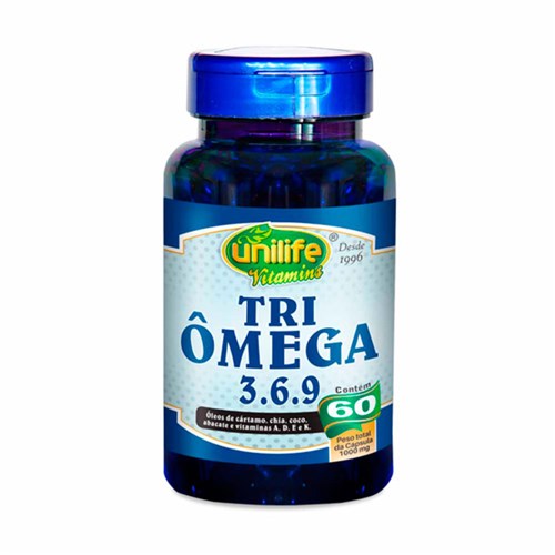 Vitaminas Tri Ômega 3 6 9 Unilife 60 Cápsulas de 1000Mg