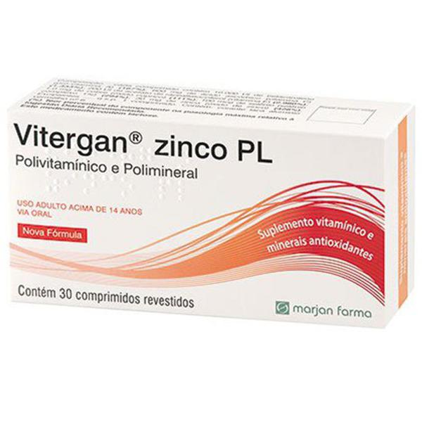 Vitergan Zinco PL com 30 Comprimidos Revestidos Marjan