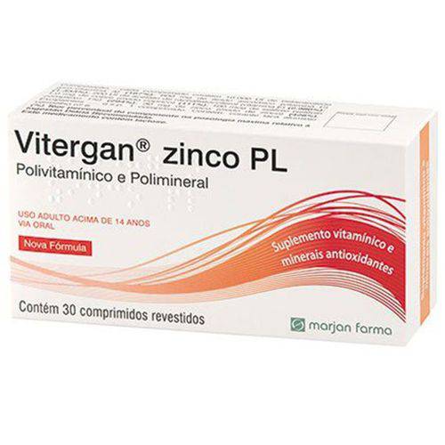 Vitergan Zinco Plus Marjan 30 Comprimidos Revestidos