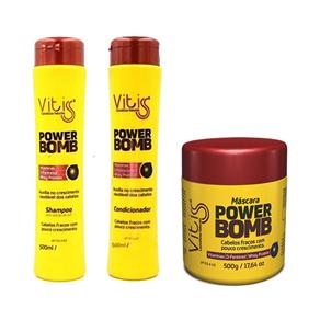 Vitiss Power Bomb Shampoo + Condicionador 500ml + Máscara 500g