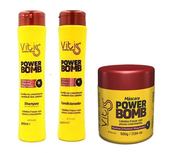 Vitiss Power Bomb Shampoo + Condicionador 500ml + Máscara 500g