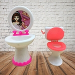 Acessórios para lavatório Dolls Exquisite plástico e WC para Doll House cor aleatória Doll 's furniture