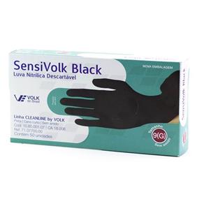 Volk Sensivolk Luvas para Procedimentos Nitrílica Black G com 10