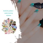 Watermark Etiqueta Nail Art Jewelry Padr?o Etiqueta da borboleta adesivos de unhas