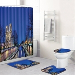 Waterproof Banheiro Shower Curtain Set antiderrapante Rug Toilet Tampa Tampa Bath Mat