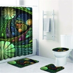 Waterproof Banheiro Shower Curtain Set antiderrapante Rug Toilet Tampa Tampa Bath Mat