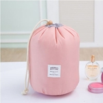 Waterproof Barrel Viagem Cosmetic Bag Nylon Lavável Bag portátil Kit Beleza Bolsa de Higiene Pessoal