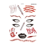 Waterproof Reality Halloween Tatuagens temporárias 3D Sangue do vampiro Scar Design Etiqueta Tattoo