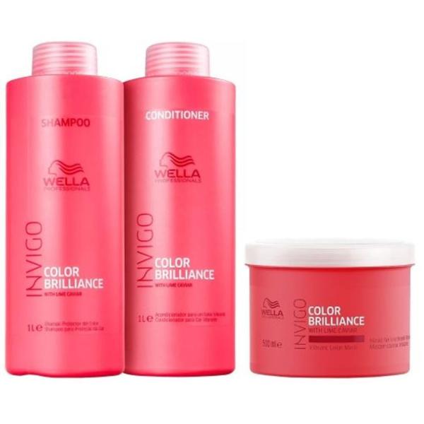 Wella Invigo Color Brilliance Kit Shampoo 1L + Condicionador 1L + Máscara 500g