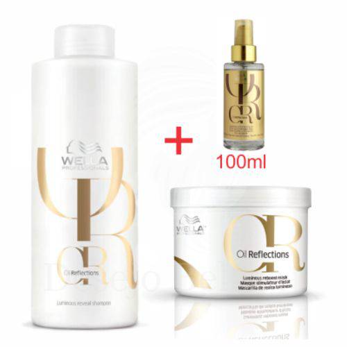 Wella Oil Reflections Kit Shampoo 1l + Masc 500ml + Oleo 100ml
