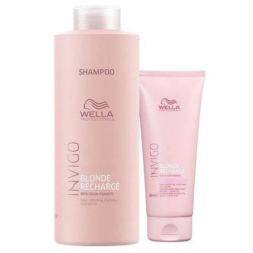 Wella Professionals Invigo Blonde Recharge Kit Shampoo 1 Litro e Condicionador 200 Ml