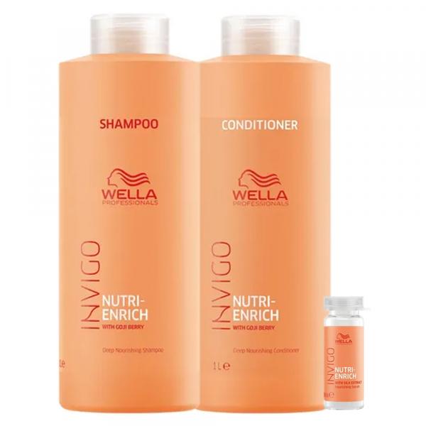 Wella Professionals Invigo Nutri-Enrich Kit - Shampoo + Condicionador + Sérum Reparador