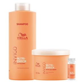 Wella Professionals Invigo Nutri-Enrich Kit - Shampoo + Máscara + Sérum Reparador Kit