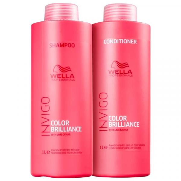 Wella Professionals Kit Invigo Color Brilliance Shampoo1L + Condicionador 1L+ Mascara 500ml