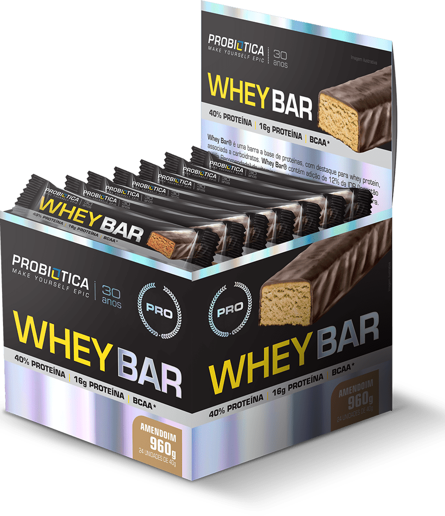 Whey Bar Low Carb Caixa C/24 Unidades 40g - Probiótica - PE611720-1