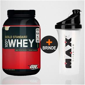 Whey Gold Protein 100% - Optimum Nutrition + Coqueteleira Max Titanium