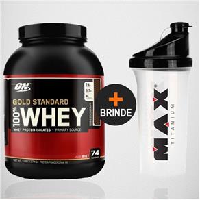 Whey Gold Protein 100% - Optimum Nutrition + Coqueteleira Max Titanium