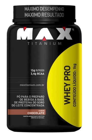 Whey Pro 1kg Chocolate - MAX TITANIUM SUPLEMENTOS