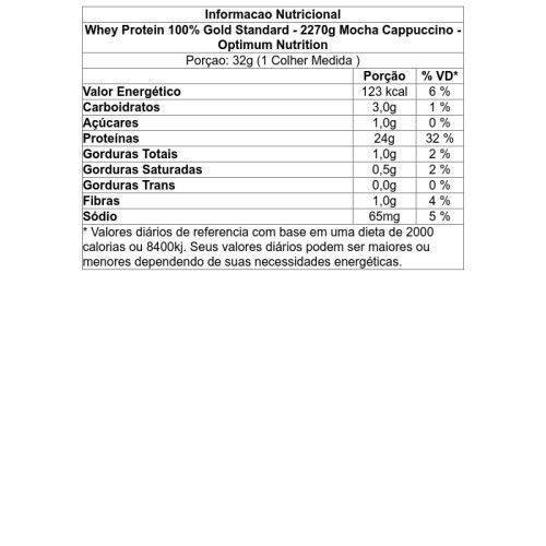 Whey Protein 100% Gold Standard - 2270g Mocha Cappuccino - Optimum Nutrition