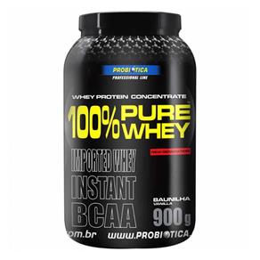 Whey Protein Concentrado 100% Pure Whey - Probiótica - 900g- Morango