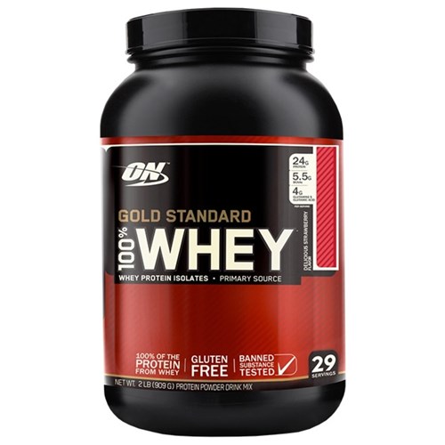 Whey Protein Gold Standard 100% 907G - Optimum Nutrition - Morango