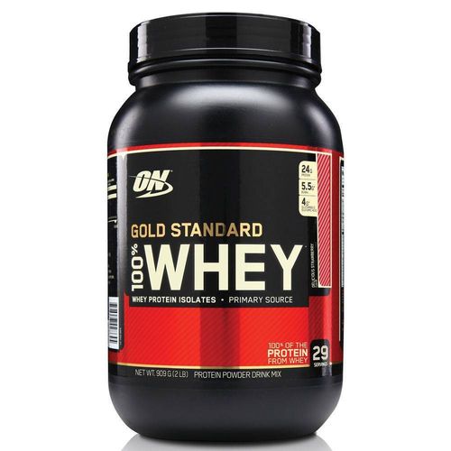 Whey Protein Gold Standard 100% 909g - Morango - Optimum Nutrition