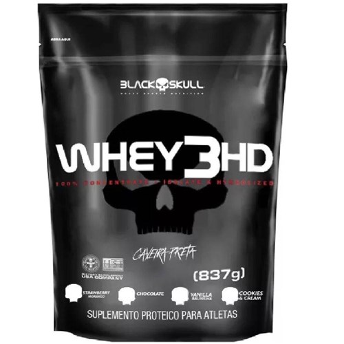 Whey Protein 3Hd 837 Chocolate Refil - Black Skull