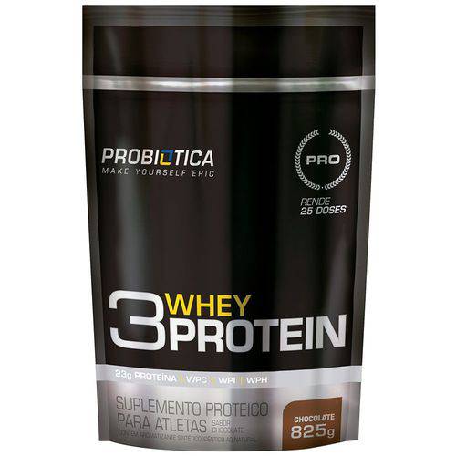 3 Whey Protein Morango Pouch 825g - Probiótica