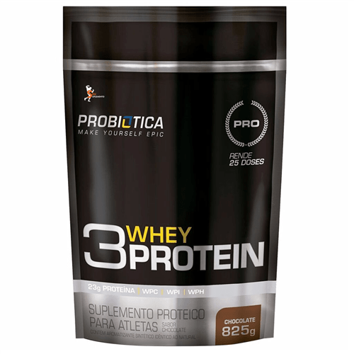 Whey Protein 3W Refil 825G - Probiótica (Chocolate)