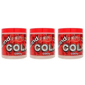 Wind Fix Gel Cola Incolor 500g - Kit com 03