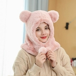 Winter Lady Thicken Plush Hat Ear Protection Cartoon Solid Color Warm Hat