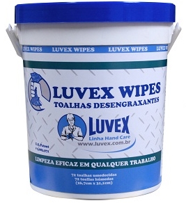 Wipes Toalhas para Limpeza das Mãos Desengraxante - Luvex